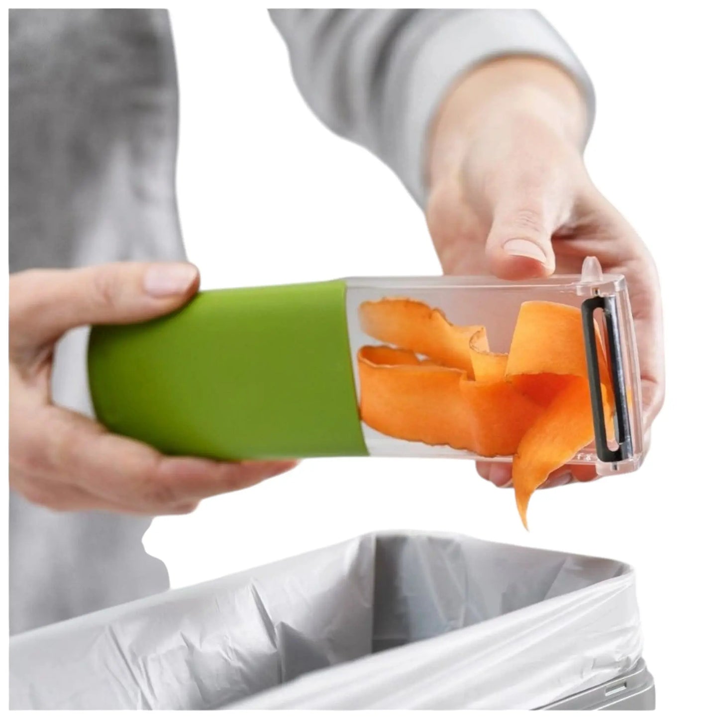 Joseph Joseph 20166 PeelStore™ Schäler mit integrierter Abfallschale - Grün VE 6