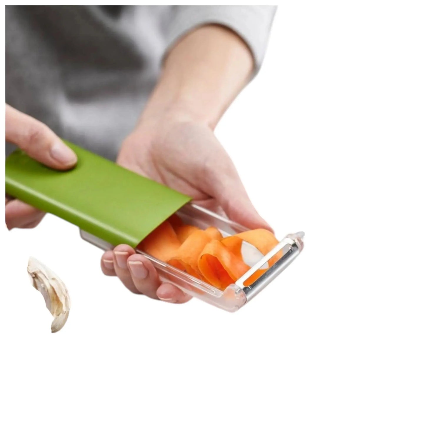 Joseph Joseph 20166 PeelStore™ Schäler mit integrierter Abfallschale - Grün VE 6