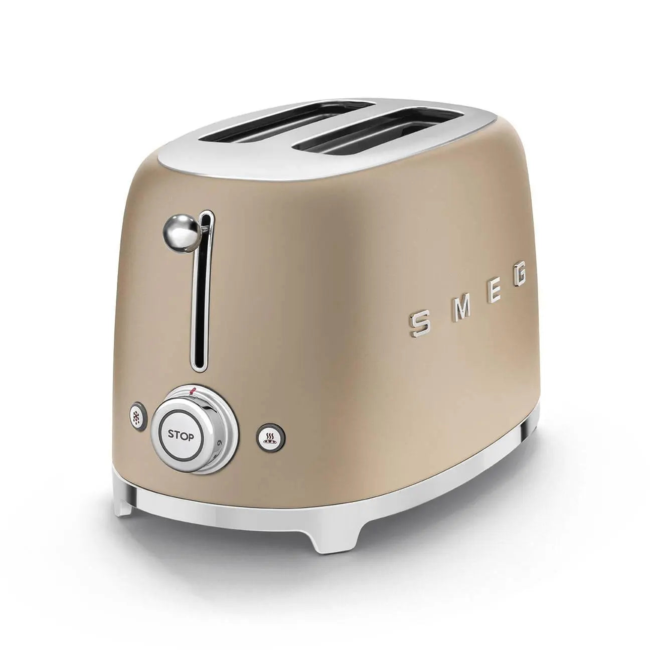 TSF01CHMEU Toaster - kompakter 2-Schlitz-Toaster Champagner Matt - Smeg Point - Online Handel