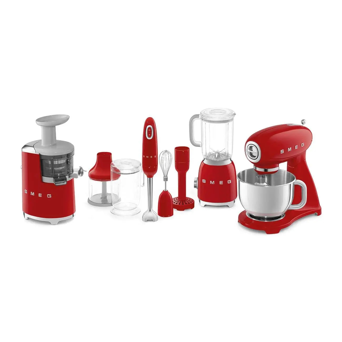 HBF22RDEU Stabmixer Set mit Zubehör Rot - Smeg Point - Online Handel