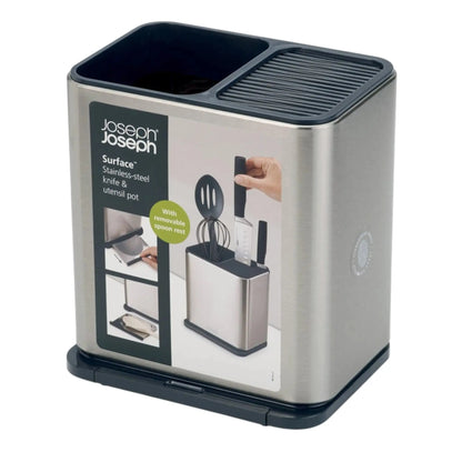 Joseph Joseph 85114 Surface™ - Messer- und Abtropfschale für Besteck aus Edelstahl VE 2