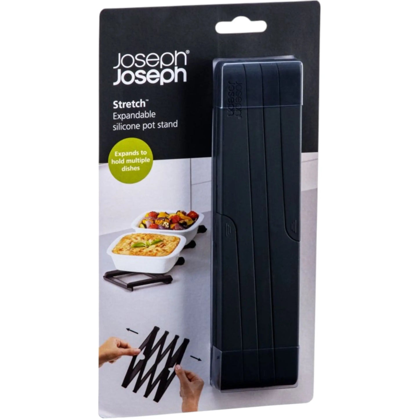 Joseph Joseph 70033 Stretch™ - Ausziehbarer hitzebeständiger Untersetzer - Schwarz VE 4