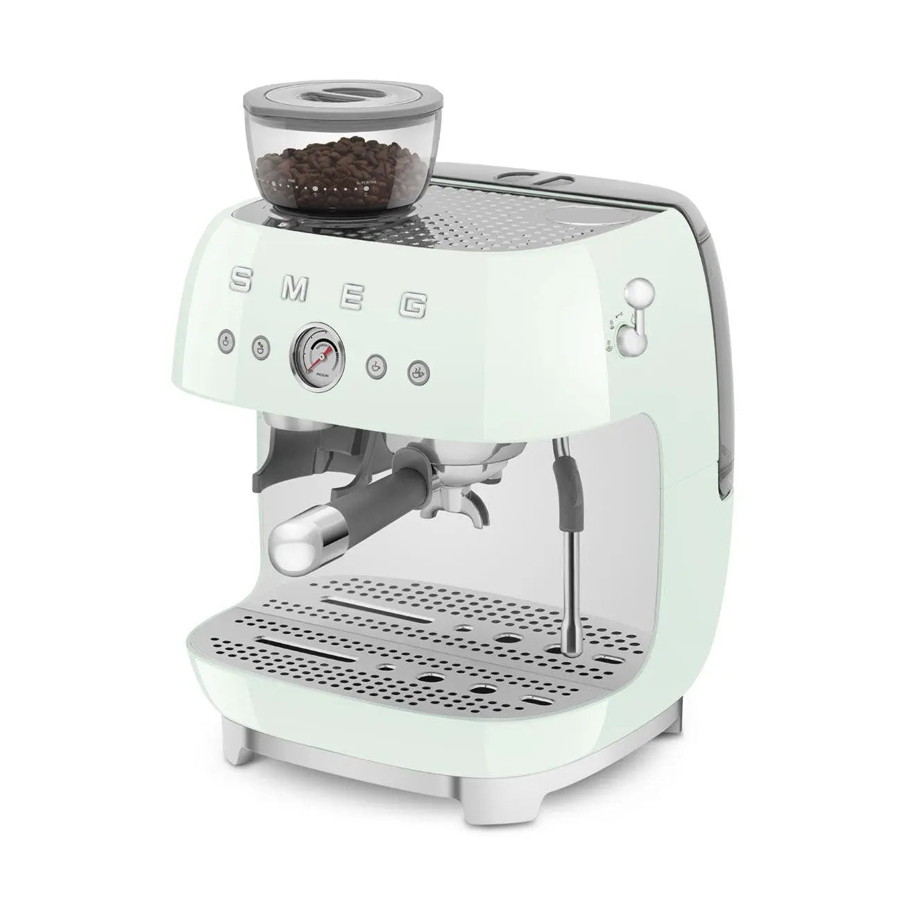 Espressomaschine mit Mahlwerk EGF03PGEU Pastellgrün - Smeg Point  - Online Handel