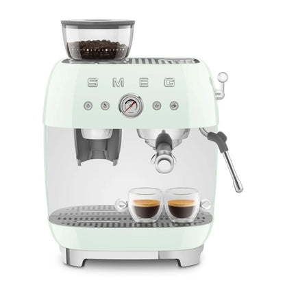 Espressomaschine mit Mahlwerk EGF03PGEU Pastellgrün - Smeg Point  - Online Handel