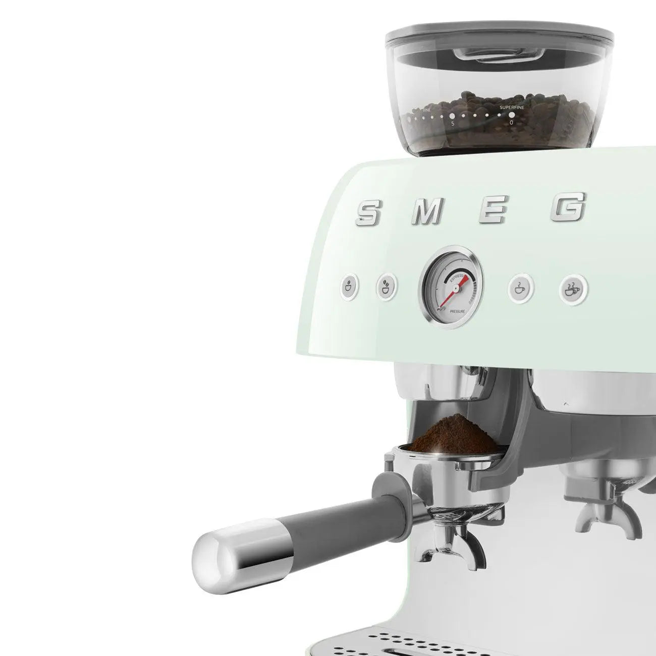 Espressomaschine mit Mahlwerk EGF03PGEU Pastellgrün - Smeg Point  - Online Handel