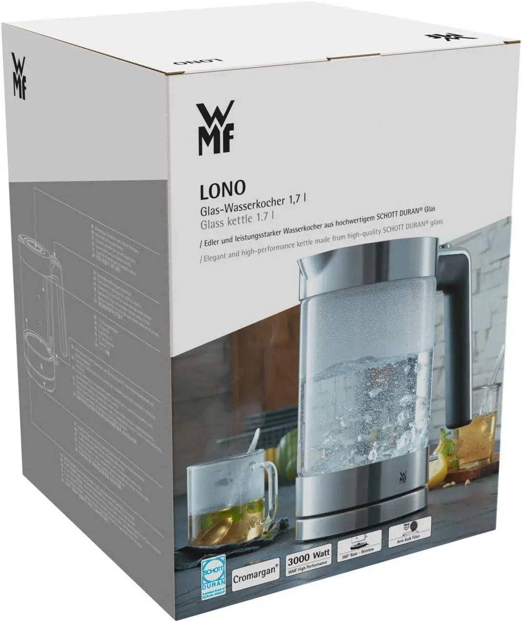 WMF Lono Wasserkocher Glas 1,7 Liter - Smeg Point  - Online Handel